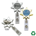 Metallic Finish 7 Point Star Badge Reel (Polydome)
